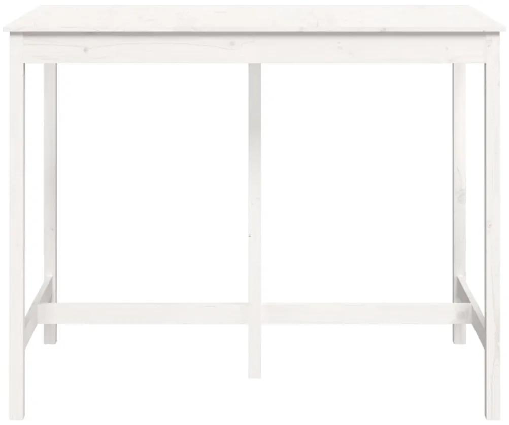 Masa de bar, alb, 140x80x110 cm, lemn masiv de pin 1, Alb, 140 x 80 x 110 cm