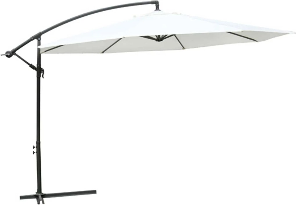 vidaXL Umbrelă Suspendată pentru Soare Alb