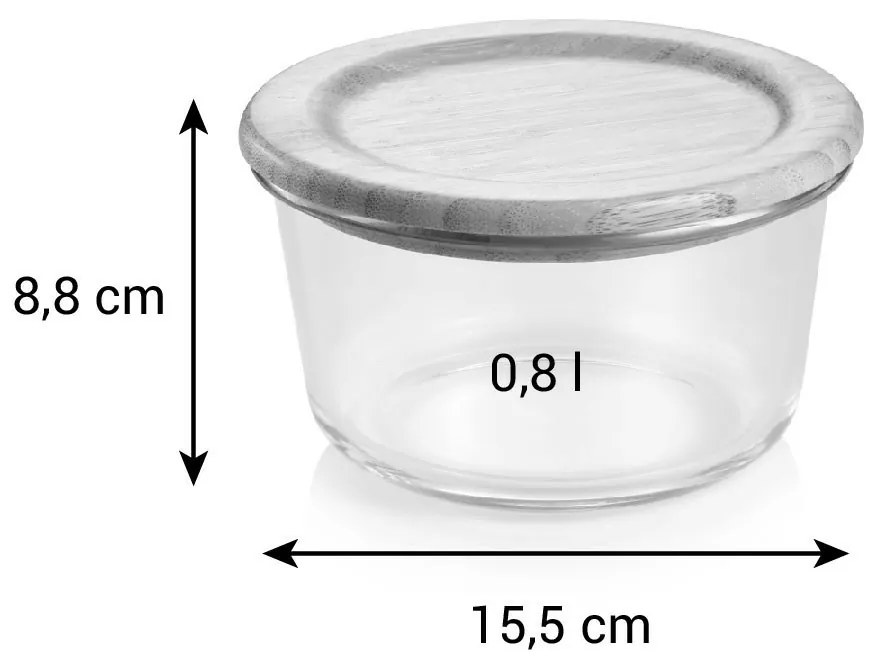 Tescoma Borcan de sticlă ONLINE 0,8 l, rotund