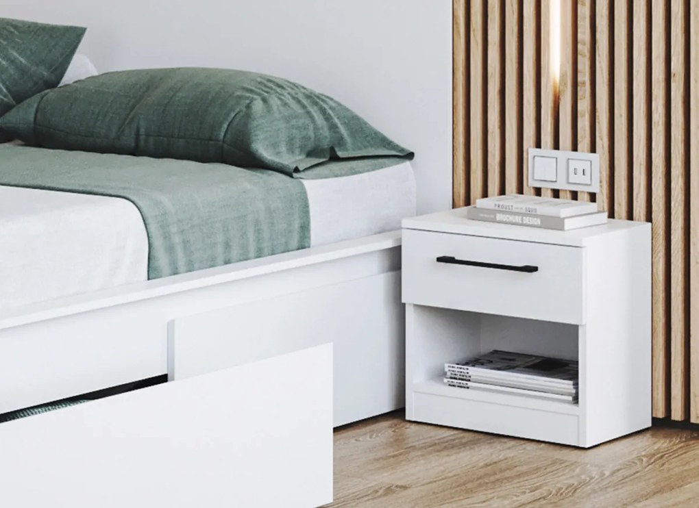 Set mobila dormitor alb complet - Blanco - Configuratia 3