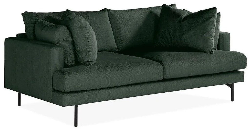 Canapea Seattle T100Numărul de locuri: 2, Verde, 205x104x91cm, 81 kg, Tapiterie, Picioare: Metal
