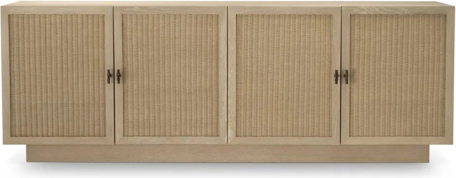 Comoda Design LUX, Lemn, Rattan, Borchard stejar albit