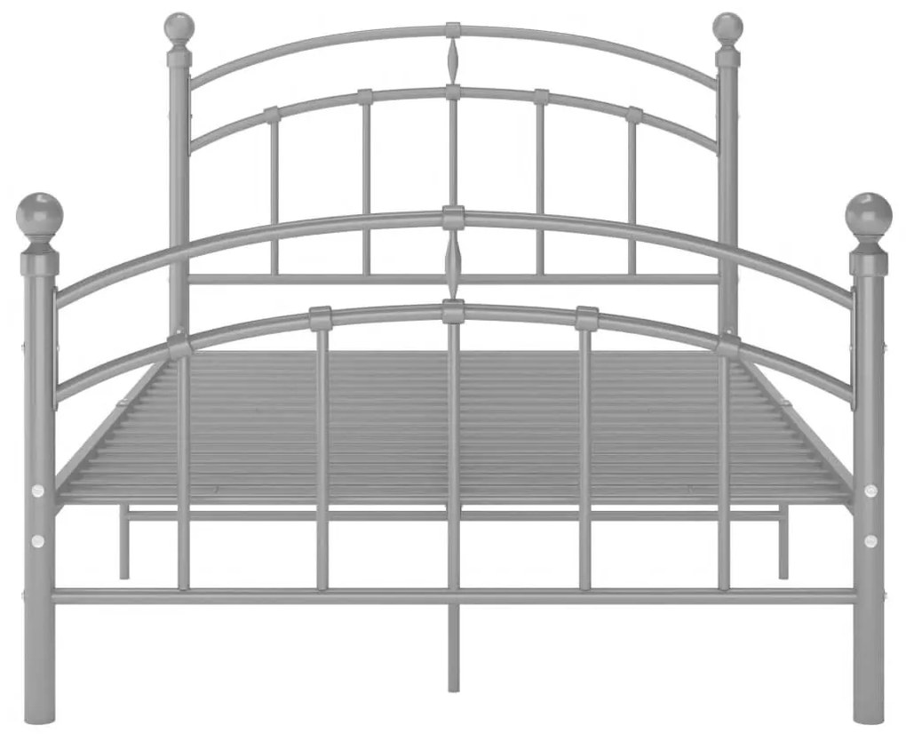 Cadru de pat, gri, 120 x 200 cm, metal Gri, 120 x 200 cm
