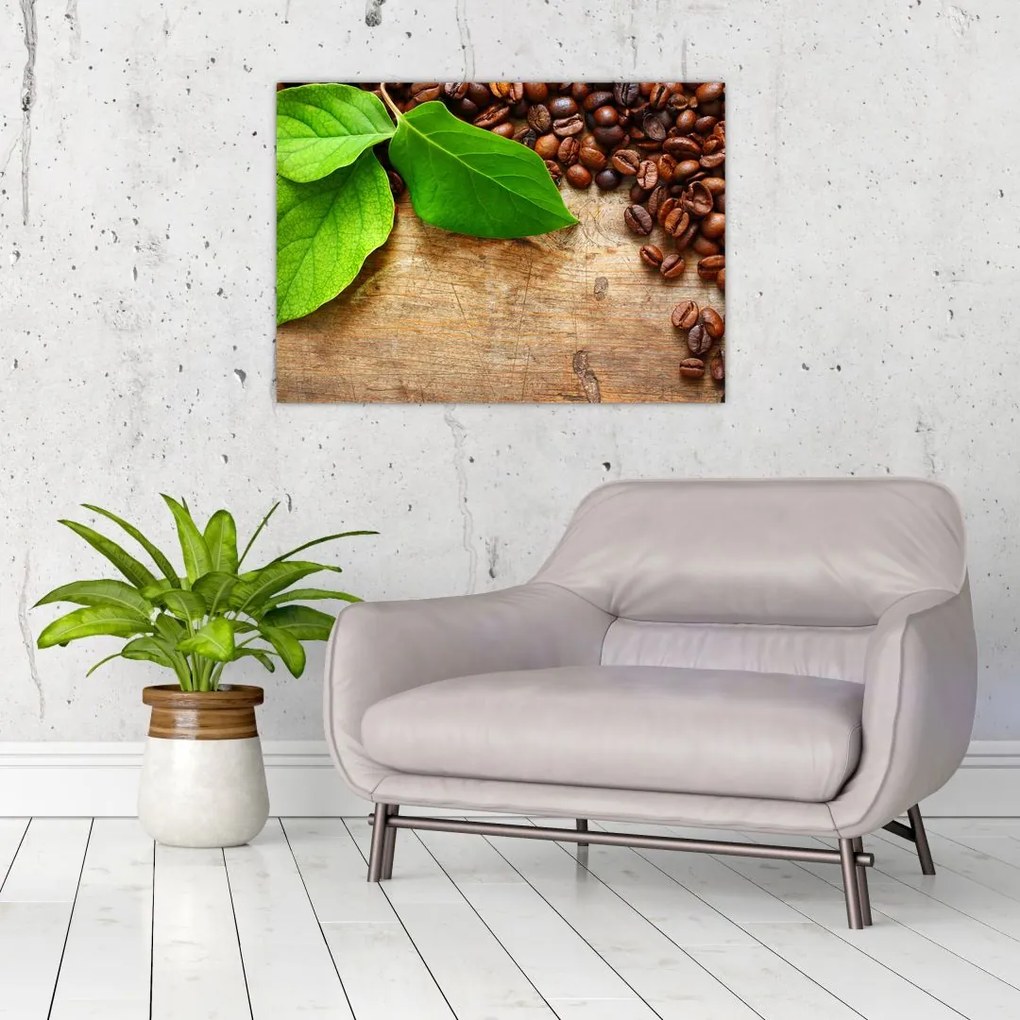 Tablou pe sticlă - Cafea (70x50 cm)