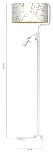 Lampadar ZIGGY 1xE27/40W/230V + 1xGU10/MR11/7W alb/auriu