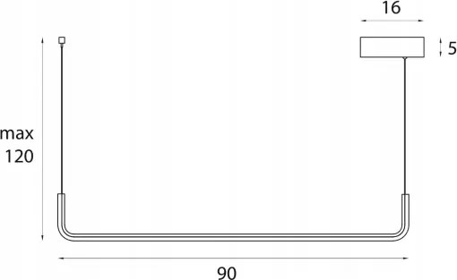 MAXLIGHT PO644 - Pendul LED URUS pe cablu, 17W, 230V, negru