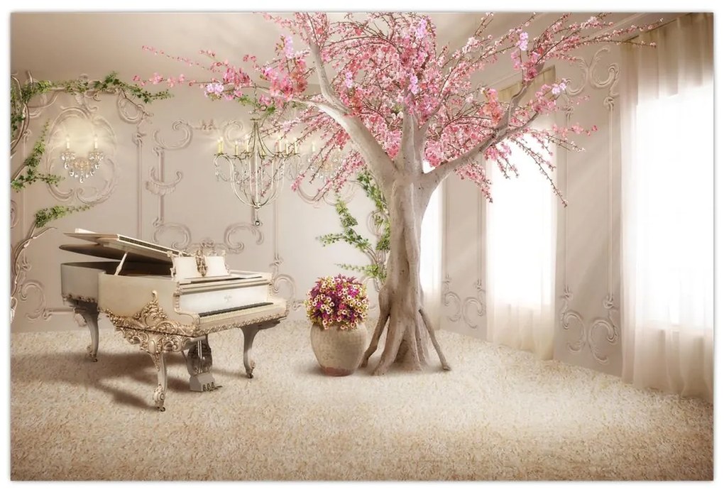 Tablou - Interior de vis cu pian (90x60 cm)