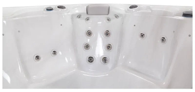 Minipiscina Pluto alb lucios, Wellis, MyLine, sistem stereo myMusic, 5 locuri, 200x200 cm