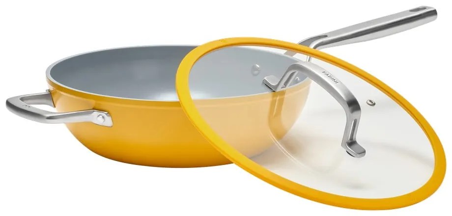 Tigaie tip wok cu capac/cu suprafață ceramică ø 28 cm Meda 3.0 – FABINI