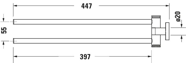 Duravit 99221000 - Suport de perete pentru prosoape D-CODE, 44,7 cm, crom lucios