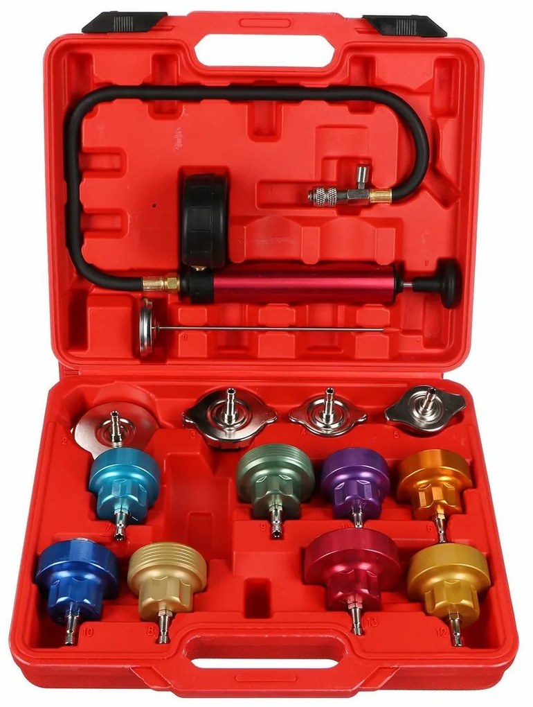 Sixtol Set de testare a sistemului de răcireMECHANIC COOLING TESTER 14, 0-2,5 bar, 14 buc