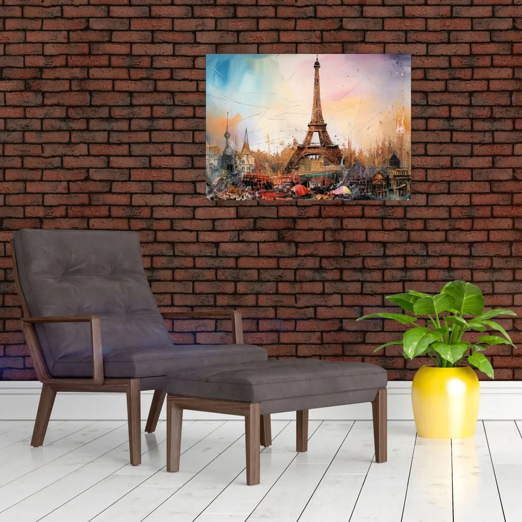 Tablou - Pictură a Turnului Eiffel (70x50 cm)