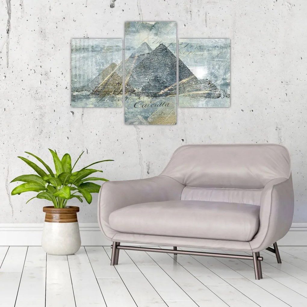 Tablou - Piramide în filtru albastru (90x60 cm)