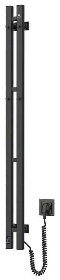 Radiator portprosop electric SILOUETTE 187W/230V 120,6cm IP44 negru dreapta