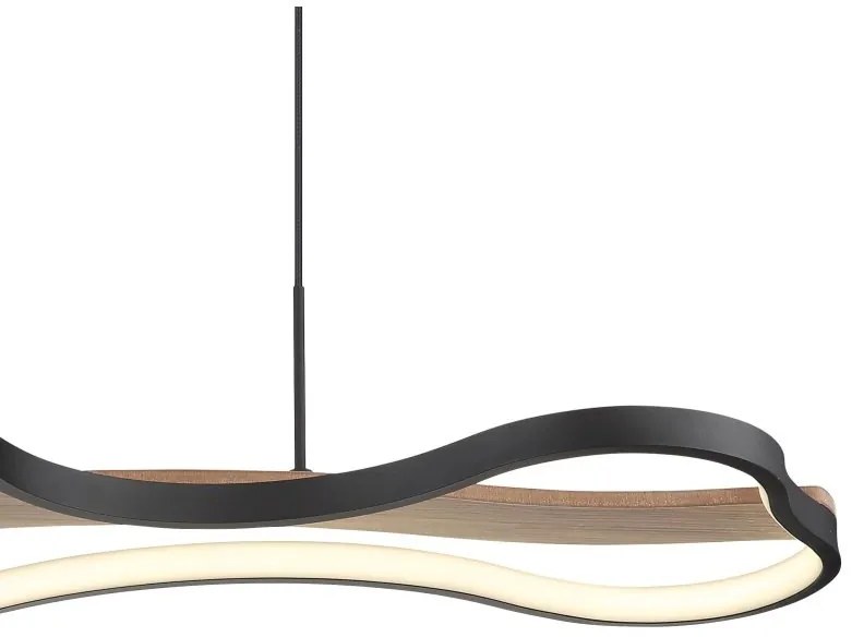 Lustra suspendata design industrial Bezzy negru, maro