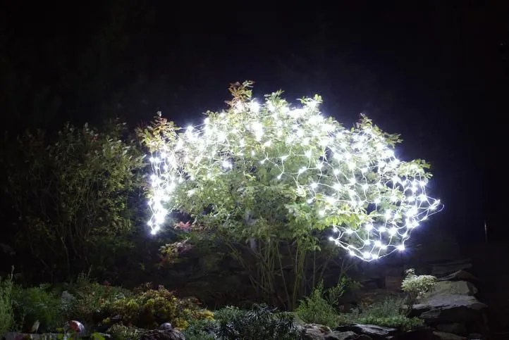 Plasă luminoasă cu LED-uri - 3x3m, 128 LED-uri, alb rece