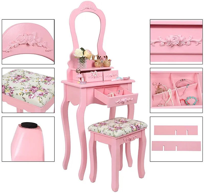 Masă de toaletă Madame “Pink” Clotilde