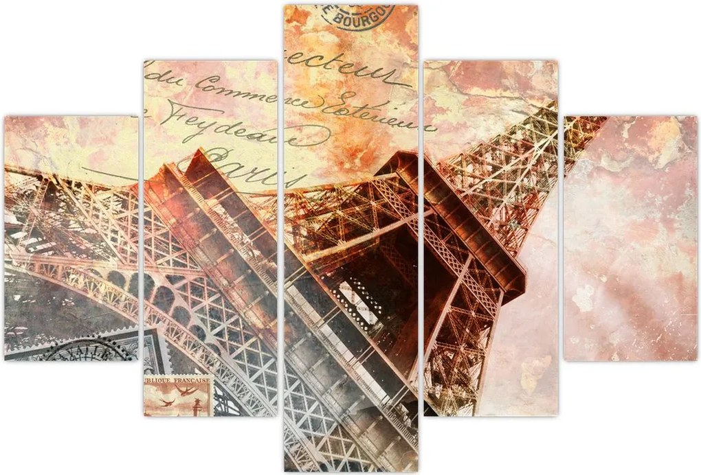 Tablou - Turnul Eiffel în stil vintage (150x105 cm)