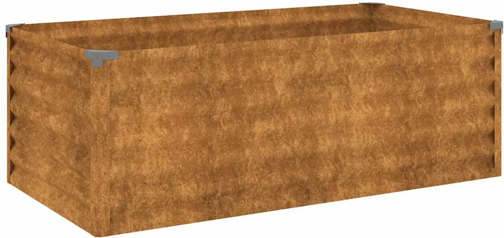 vidaXL Pat de grădină înălțat 100x50x36 cm, oțel corten