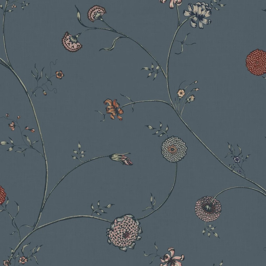 Tapet Flower Thread, Blue, Rebel Walls, 5 mp / rola