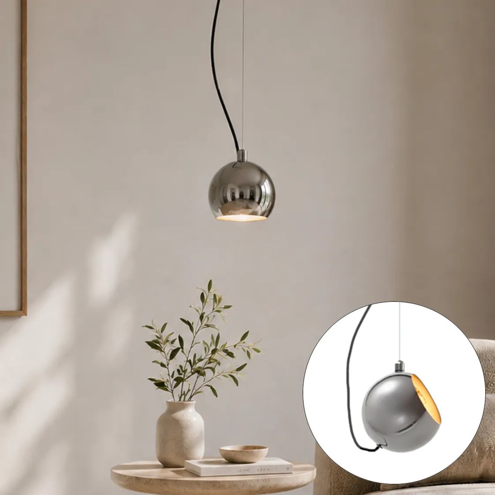 Lampă suspendată de design cromată pentru sistem de șină monofazat - Slimline Sara