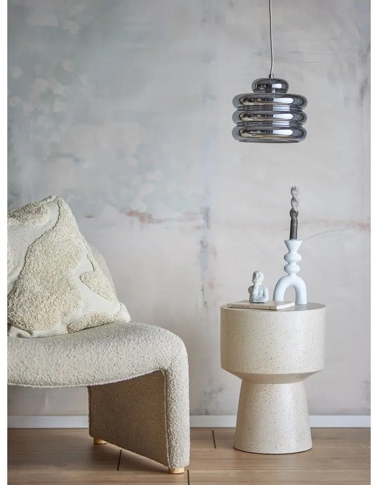 Lustră argintie cu abajur din sticlă ø 24 cm Spike – Bloomingville