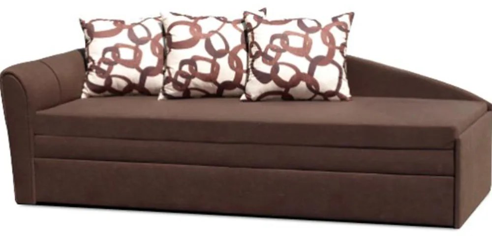 Divan extensibil, maro, model stânga, LAOS