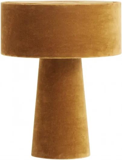 Veioza galbena din catifea si fier 31 cm Mushroom Mustard Nordal