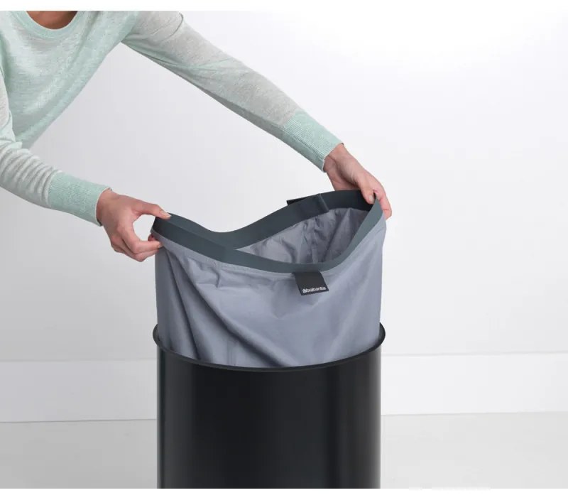 Sac pentru cos de rufe Brabantia 90300186, 30-35 L, Lavabil, Pentru cosurile Brabantia Selector 55 l, Bumbac, Gri