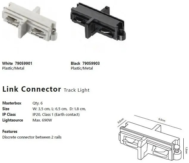 Sina monofazata alba Nordlux Link 1,8m