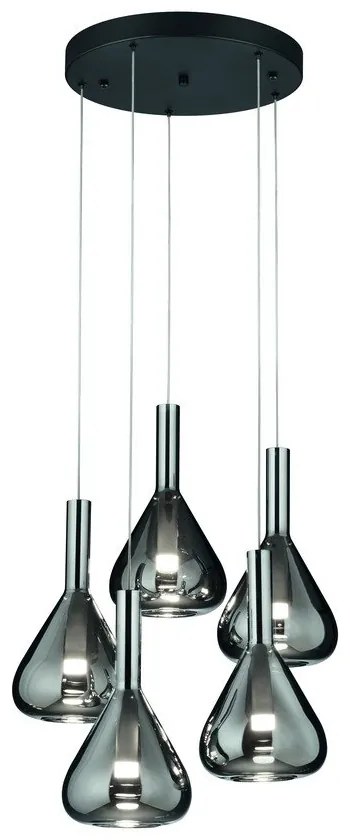 Lustră neagră LED cu abajur din sticlă ø 55 cm Cipera – CINQUE