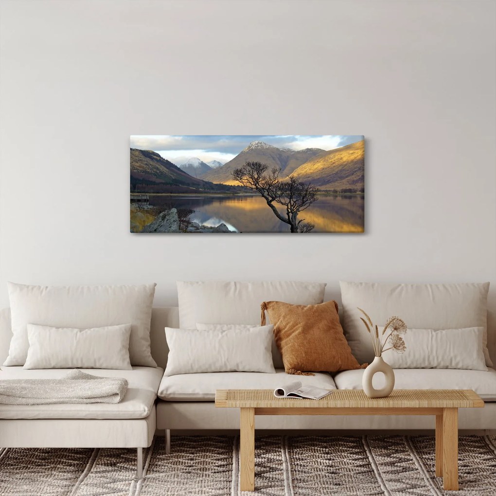 Tablou - Munții de lângă lac (120x50 cm)