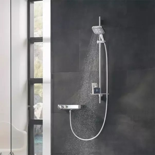 Para de dus Grohe Rainshower SmartActive 130 Cube 3 functii antracit lucios Hard Graphite