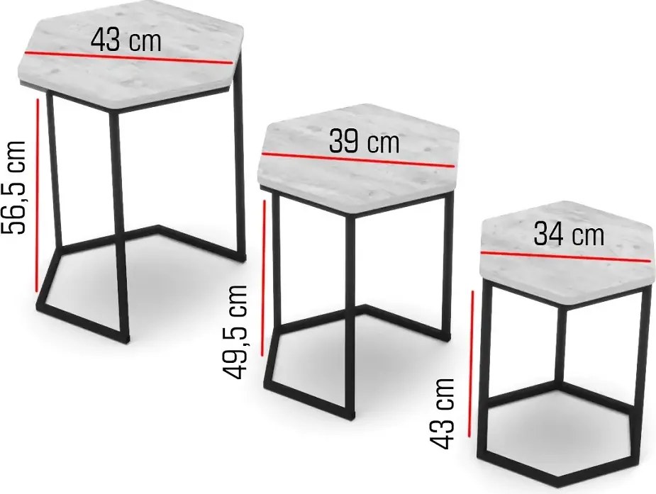 Set 3 masute de cafea, Aurora, 25067