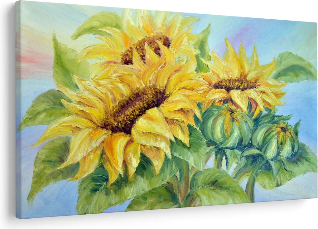 Tablou - Floarea soarelui înflorită (90x60 cm)