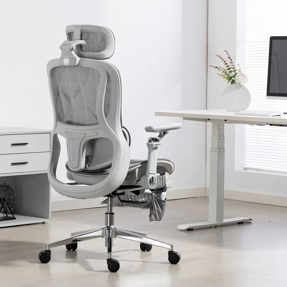 RHYTHM PRO Scaun ergonomic cu funcție Rhythm, sezut Translatie, cotiere 6D, Suport lombar ajustabil, Mesh, Gri