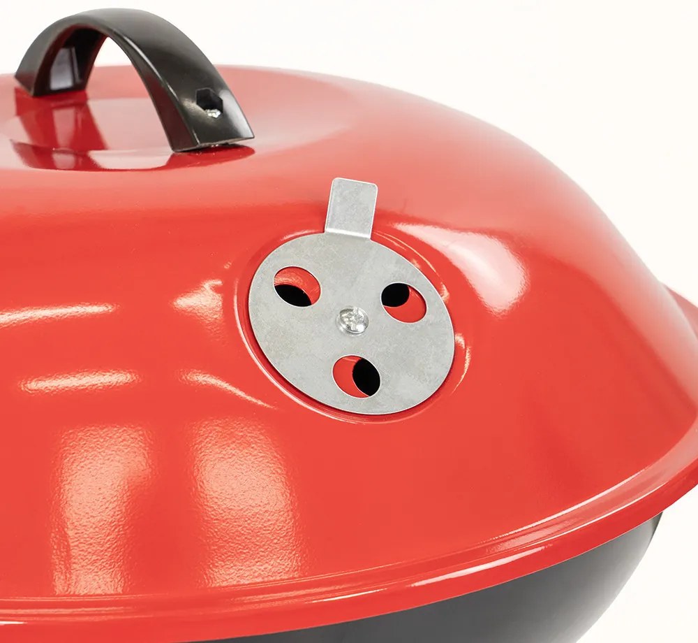 Grătar de grădină cu bilă pe cărbune și roți