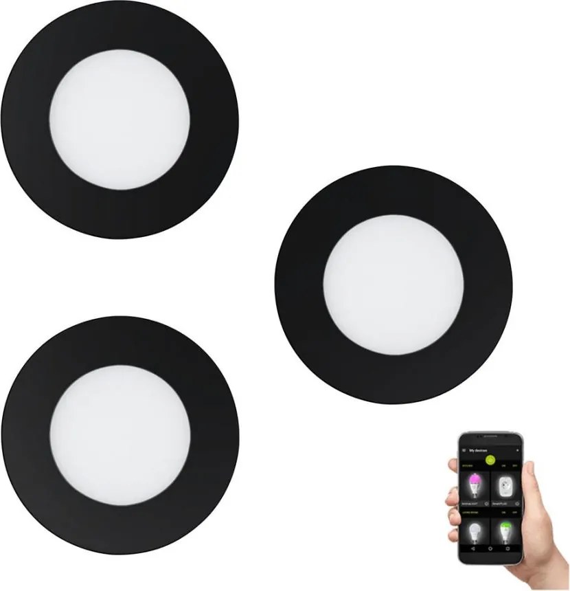 Eglo 900105 - Set de 3 corpuri de iluminat LED dimabile pentru baie FUEVA-ZLED/2,8W/230V IP44