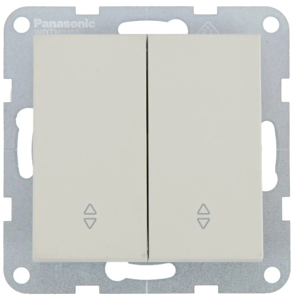 Intrerupator dublu cap scara 10A, IP20, Sandstone, Panasonic Karre Plus 55 Soft Touch