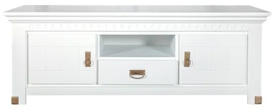 Comoda TV 2 Usi Si 1 Sertar Saint Tropez, Alb, Vopsit 160 Cm