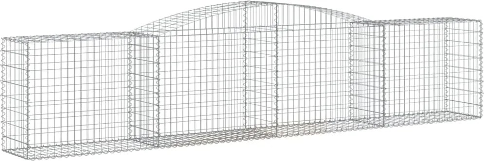 vidaXL Coș gabion arcuit 400x50x80/100 cm fier galvanizat