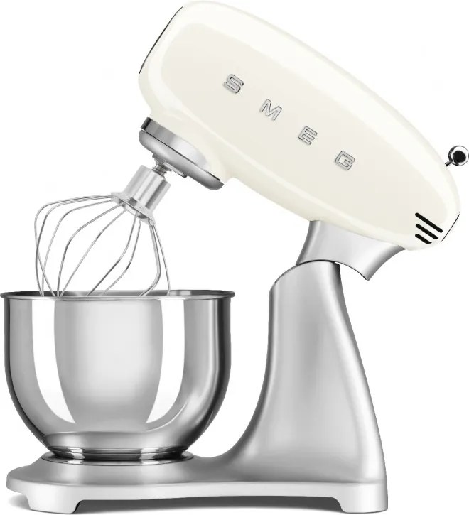 Mixer planetar Smeg SMF04CREU, 800 W, 4,8 l, 10 viteze, funcție de pornire treptată, picioare antiderapante, crem/inox