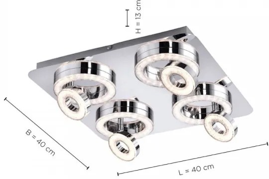 Spot LED TIM 4xLED/2,8W/230V + 4xLED/3,1W Leuchten Direkt 14522-17