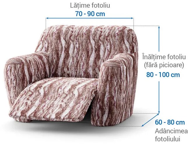 Huse bielastice OCEANO NOU bordo-maroniu fotoliu de relaxare (l. 70 - 90 cm)