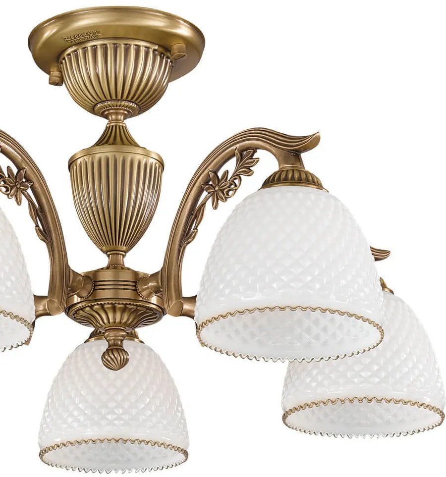 Lustra aplicata cu 5 brate clasic design italian din alama si sticla 8601 RA-PL. 8621/5