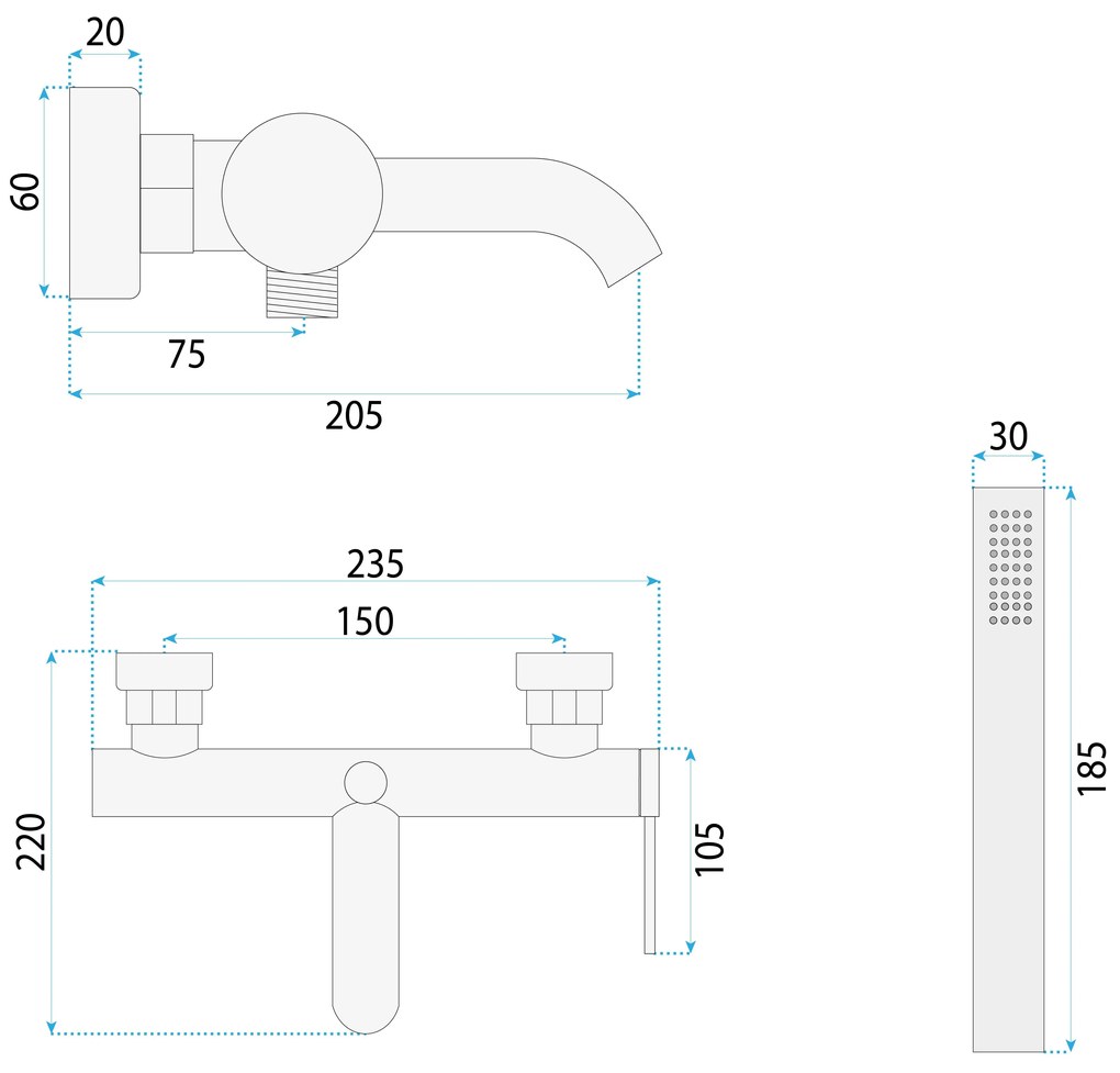 Baterie pentru cada Rea Spot Gold