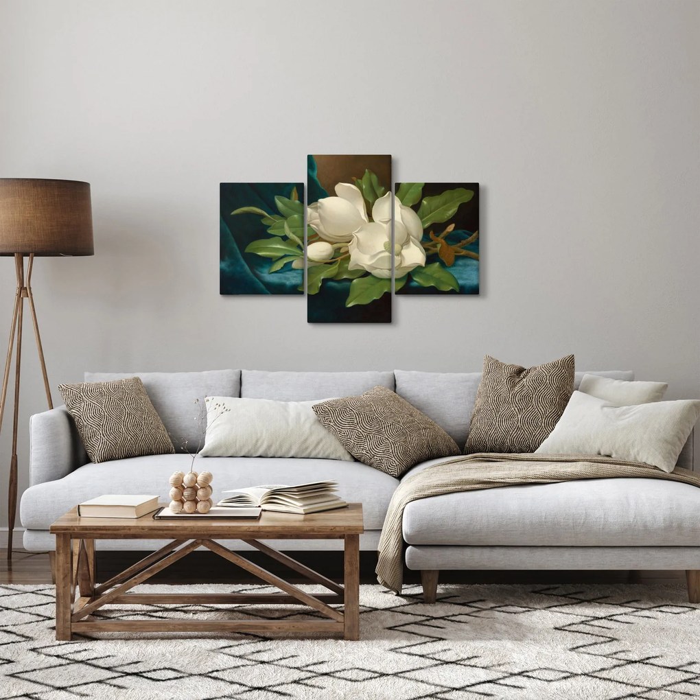 Tablou - Martin Johnson Heade, Giant Magnolias on a Blue Velvet Cloth, reproducere (90x60 cm)