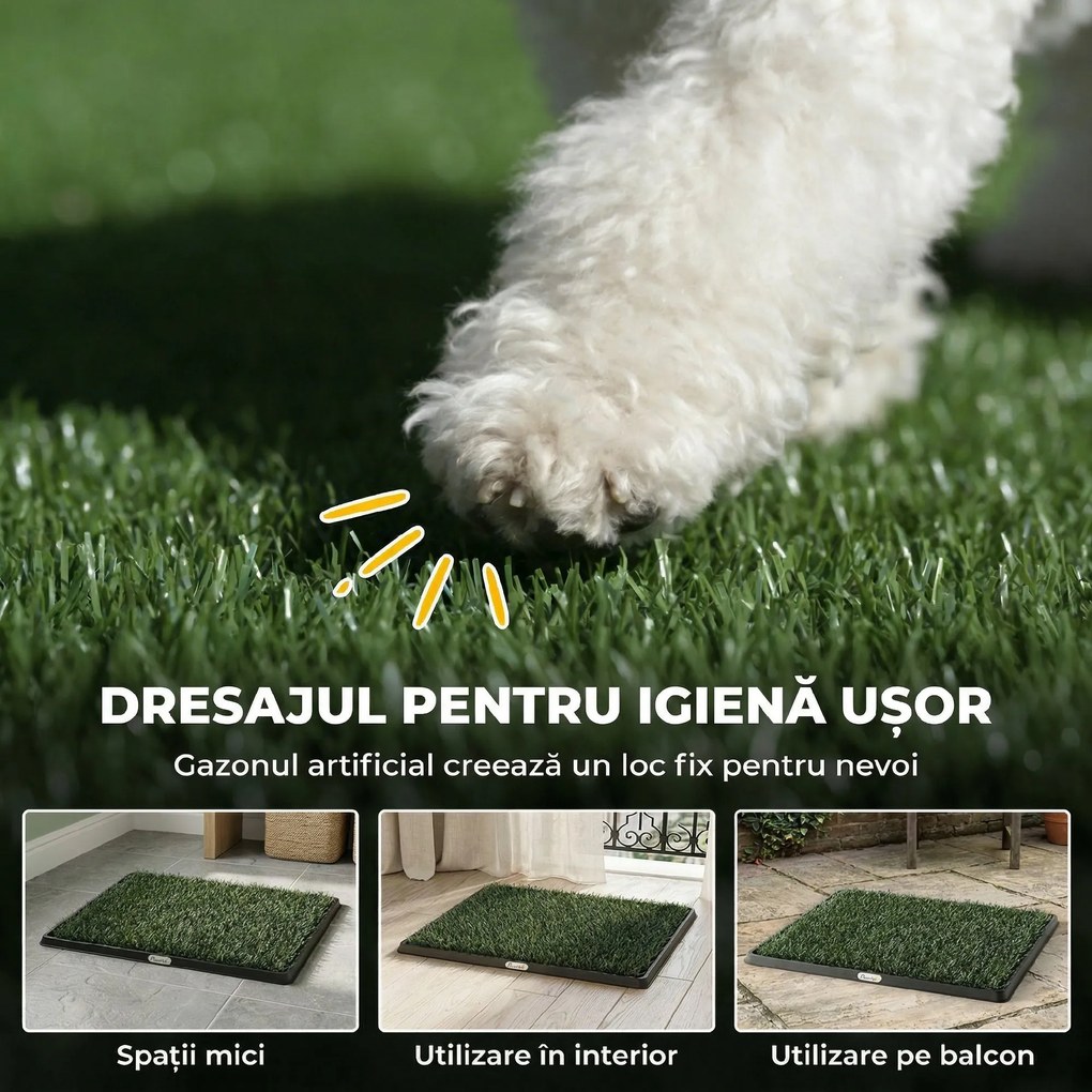 PawHut toaletă pentru câini sintetică | Aosom Romania
