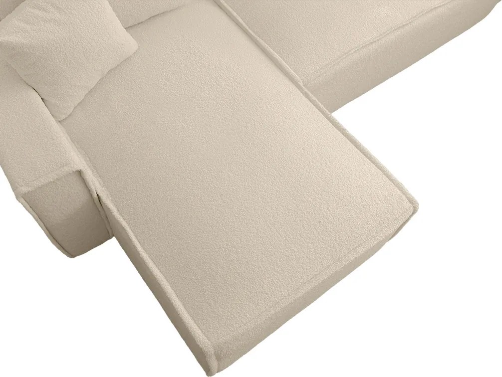 Set de canapea extensibila reversibila in forma de L SMART BOUCLE 232x143 cm, crem, clasa a II-a.