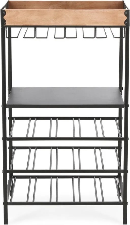 Dulap vinotecă negru din metal număr de sticle 15, 48,5x84,5x34 cm Isaac – Yes Everyday